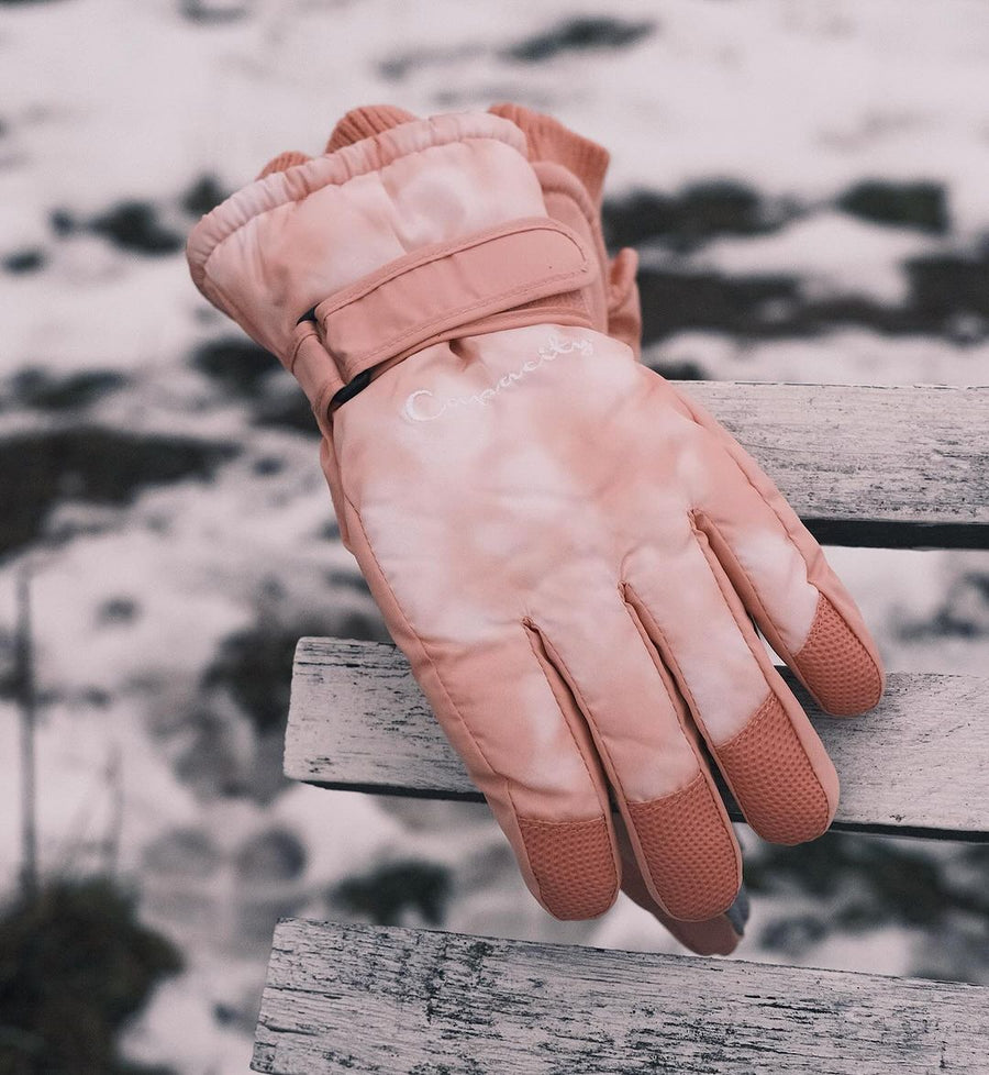 Рукавиці Лижні рукавички тай-дай до -40 °C Рожеві - Kashket.me Taton.shop