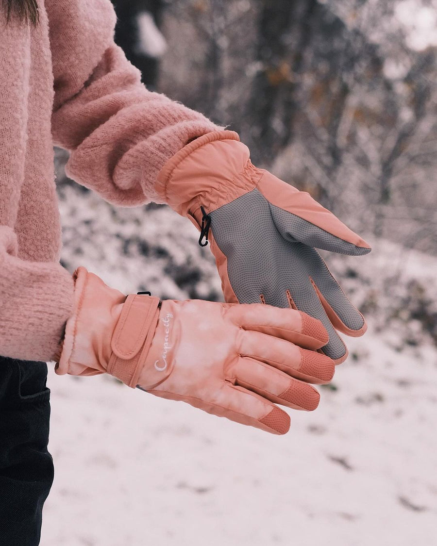 Рукавиці Лижні рукавички тай-дай до -40 °C Рожеві - Kashket.me Taton.shop