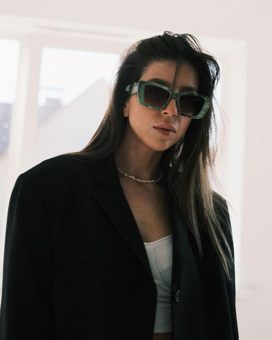Sunglasses Гранені дужки Сапфірові (Зелені) - Okuliarnyi Taton.shop