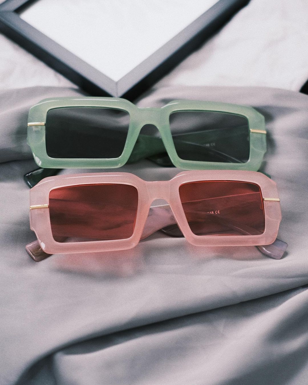 Sunglasses Няшки Окуляшки Ківовив Зефір (Зелені) - Okuliarnyi Taton.shop