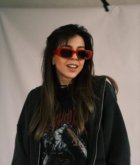 Sunglasses Широченькі Томатний (Червоні) - Okuliarnyi Taton.shop